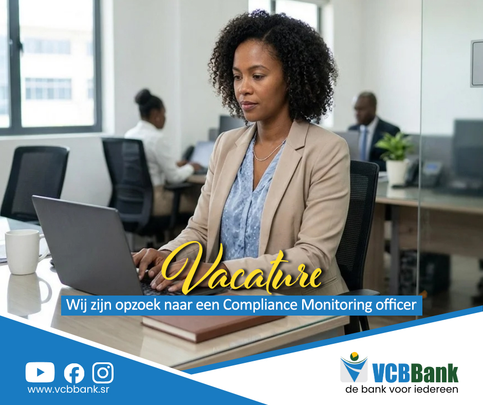 Vacature Compliance Monitoring Officer bij VCBBank. Bekijk de vacature en solliciteer.